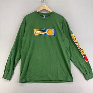 UNDFTD Undefeated T-Shirt Mens Medium‎ Green Basketball Graphic Tee Long Sleeve